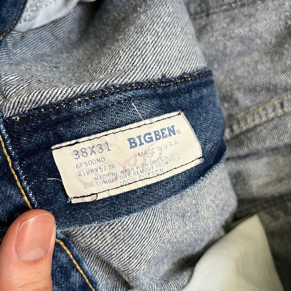 Vintage BIG BEN by Wrangler Jeans Mens 38x31 Heavy Blue Denim Pant USA Made - Picture 4 of 15